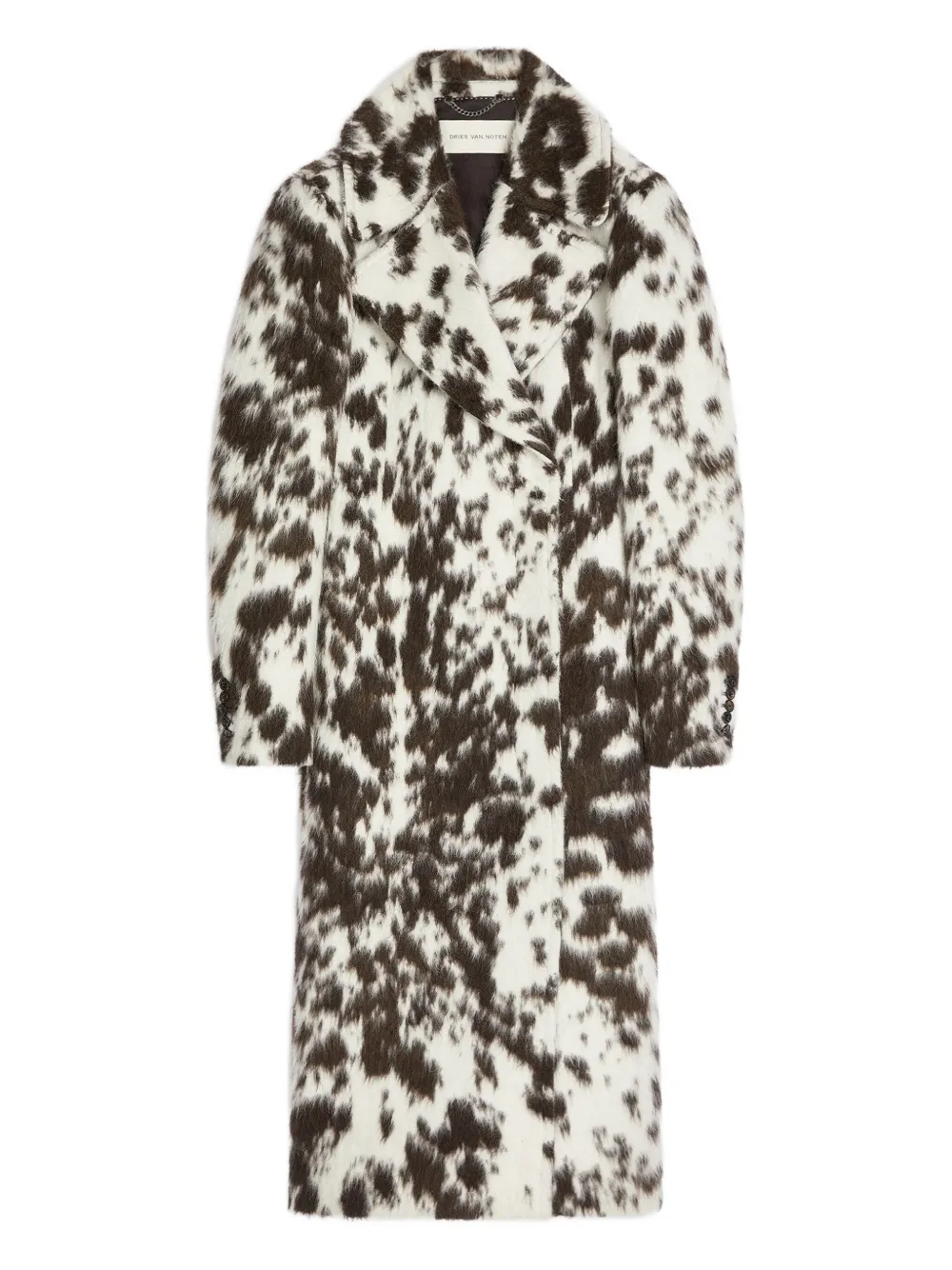 DRIES VAN NOTEN cowhide-print coat | White | Image 1