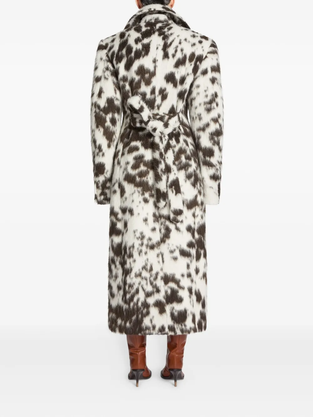 Dries Van Noten Cowhide-print Coat In Brown