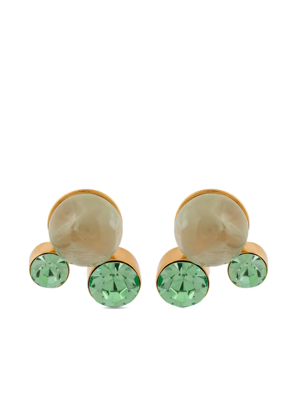 Dries Van Noten Stone Pin Earrings In Gold