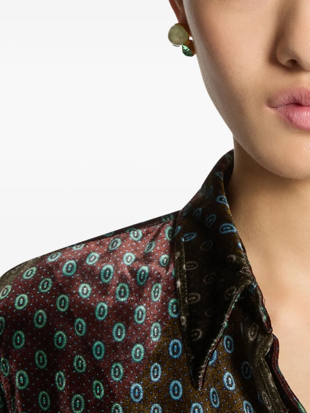 DRIES VAN NOTEN stone pin earrings - Goud