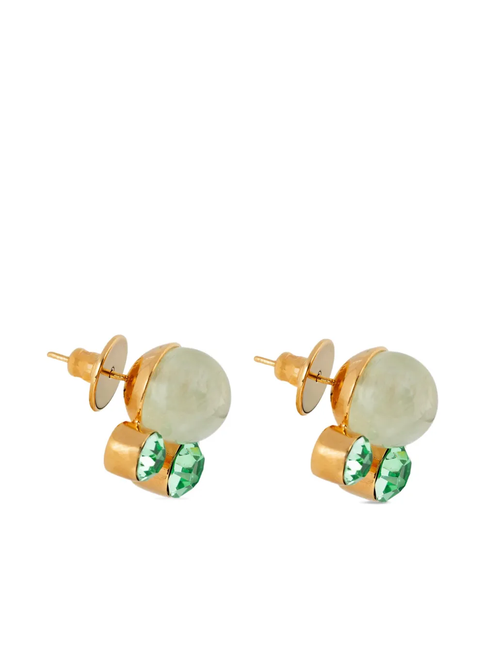 Dries Van Noten Stone Pin Earrings In Gold