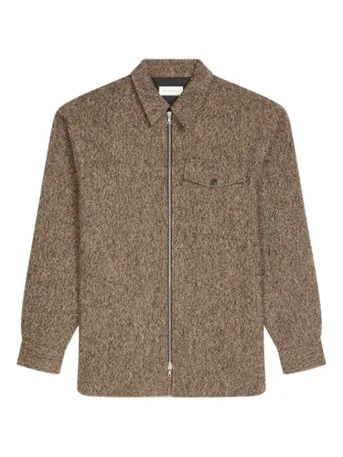 DRIES VAN NOTEN zip-up tweed overshirt