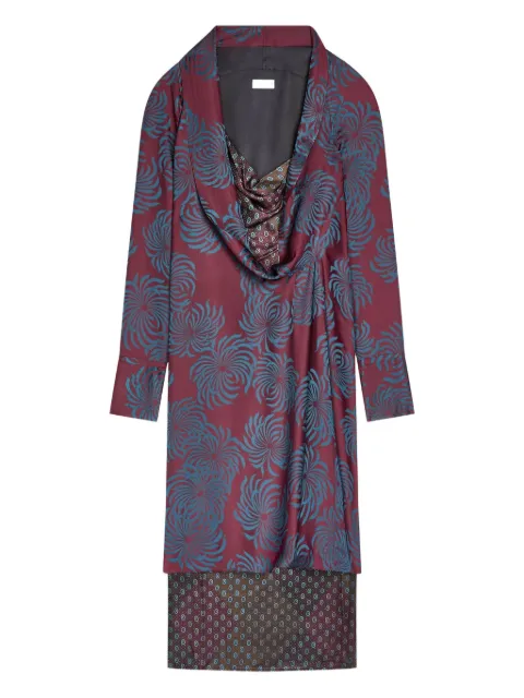DRIES VAN NOTEN geometric-pattern midi dress
