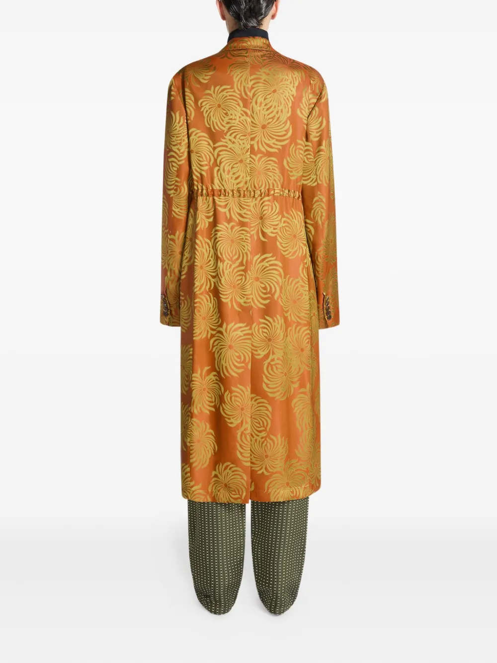 DRIES VAN NOTEN Jas met bloemen jacquard Oranje