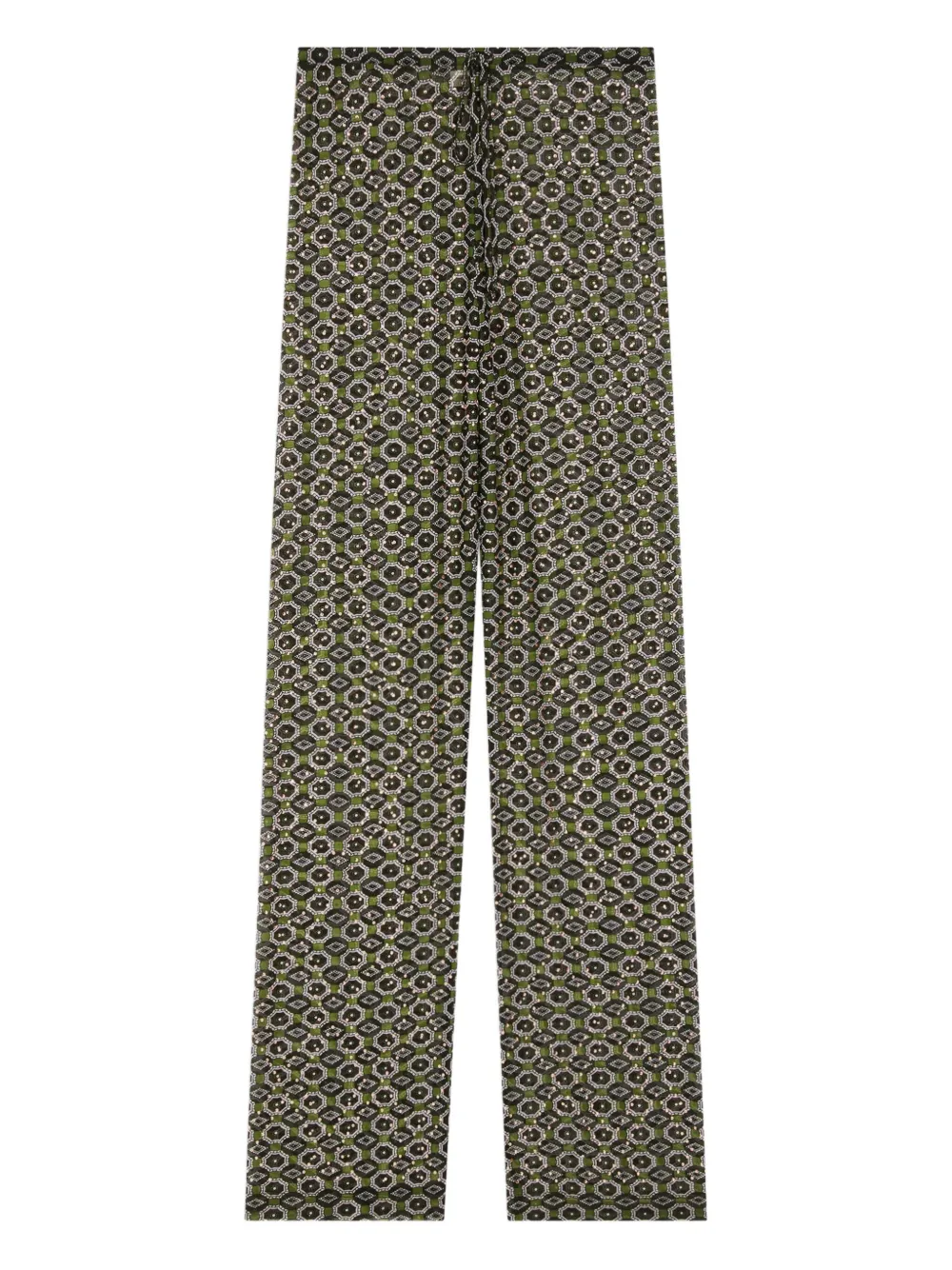 Dries Van Noten Geometric-pattern Trousers In Multi