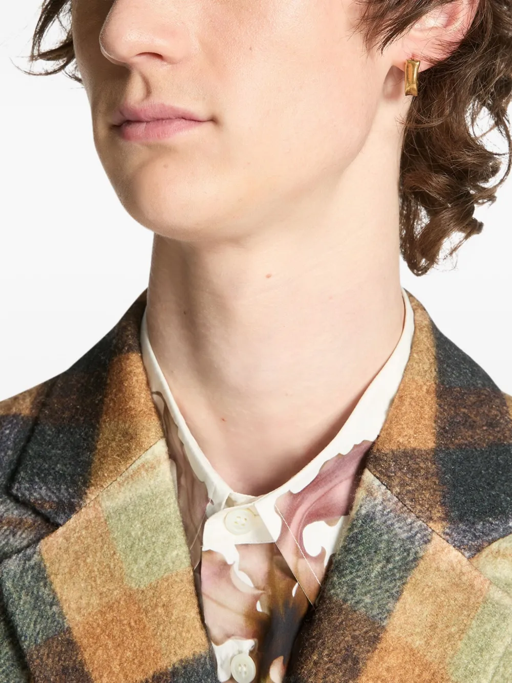Dries Van Noten Matte Hoop Earring In Gold