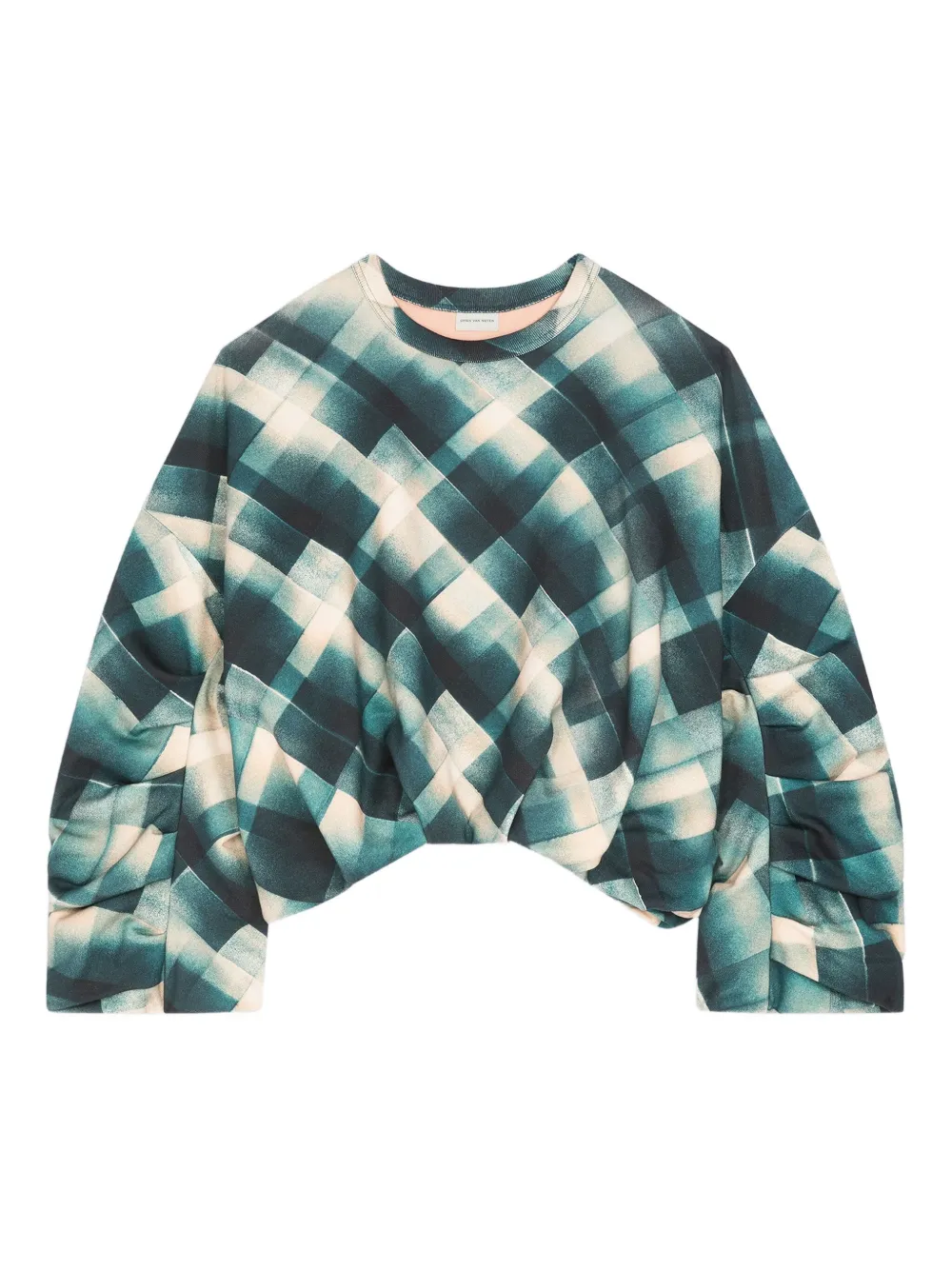 Dries Van Noten Geometric-print Sweatshirt In Green