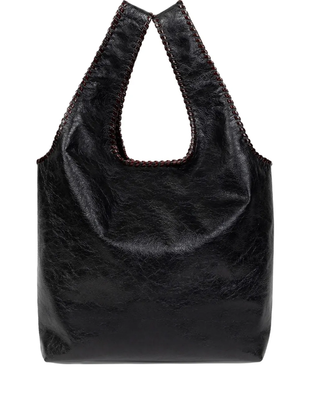 Dries Van Noten Braided-edge Leather Tote Bag In Black