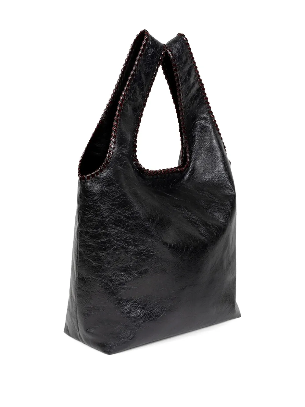 Dries Van Noten Braided-edge Leather Tote Bag In Black