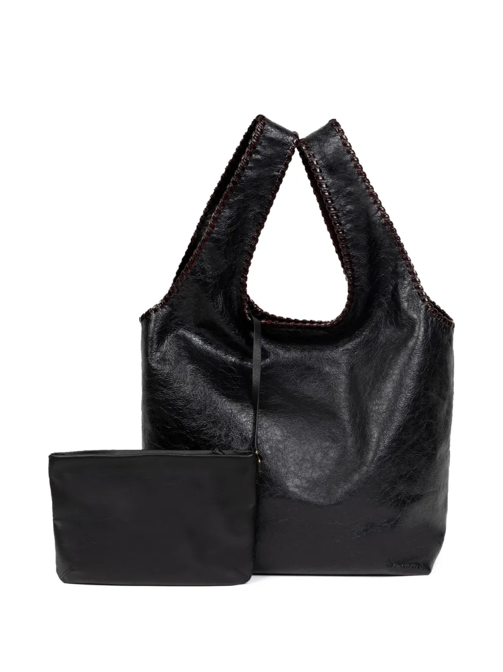 Dries Van Noten Braided-edge Leather Tote Bag In Black