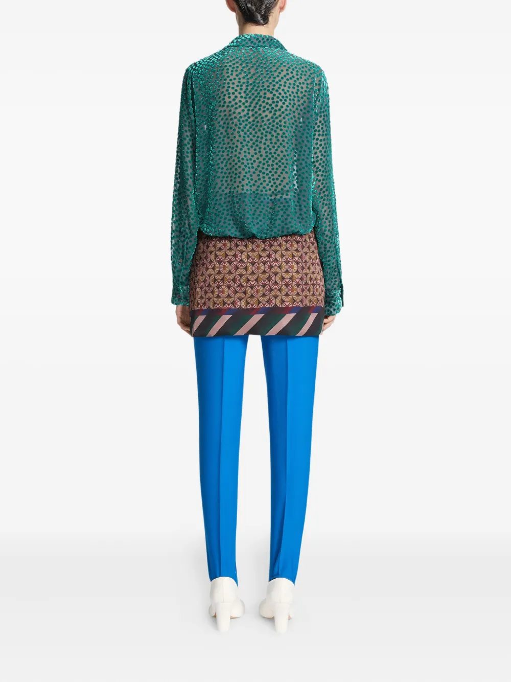 Dries Van Noten Devoré Wrap Shirt In Green