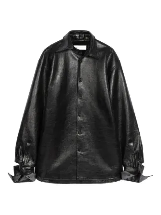DRIES VAN NOTEN レザー シャツ | ブラック | FARFETCH JP