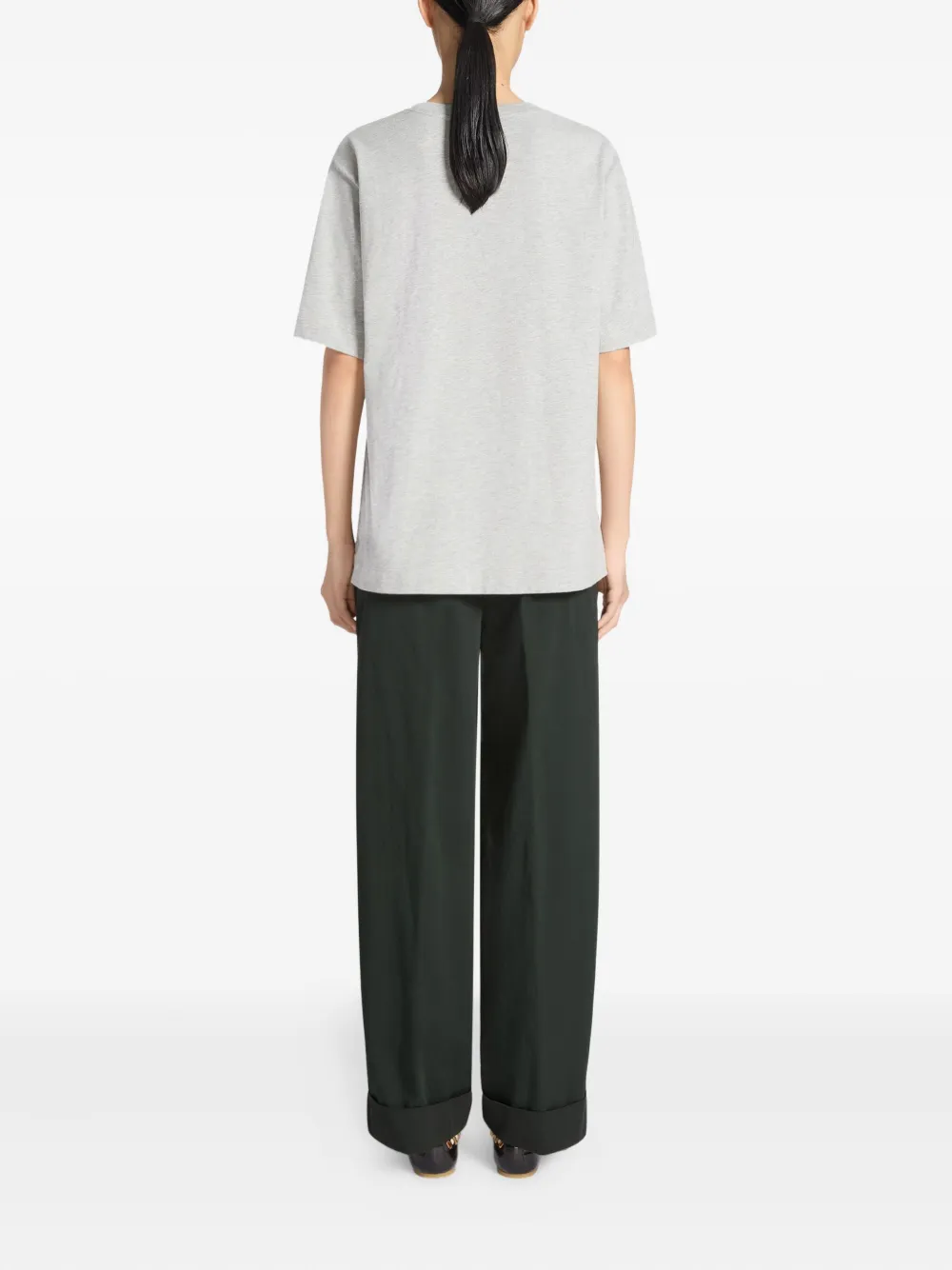 Dries Van Noten Button-embellishment Cotton T-shirt In Gray