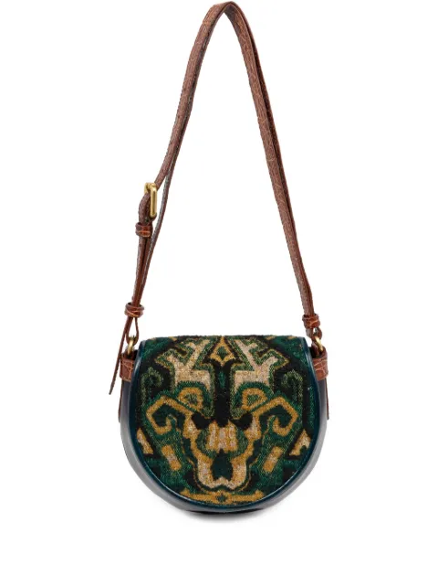 DRIES VAN NOTEN abstract-pattern half-moon crossbody bag