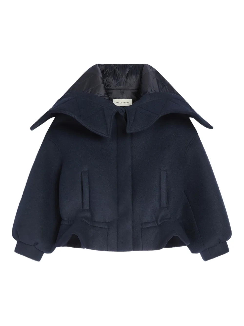 DRIES VAN NOTEN bonded short parka – Blue