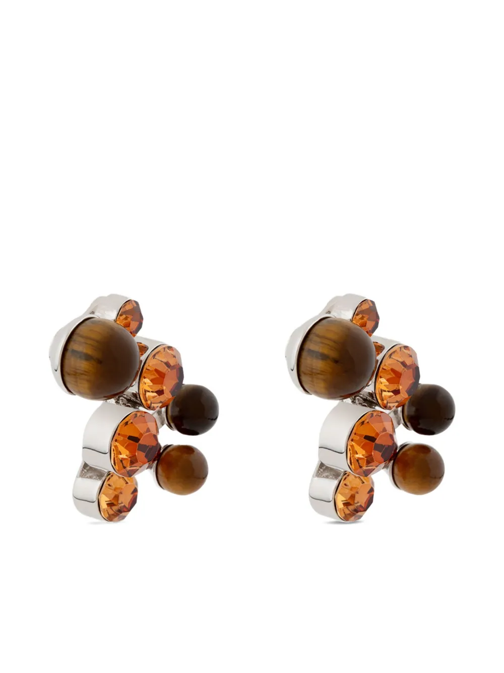 Dries Van Noten Stone Pin Earrings In Multi