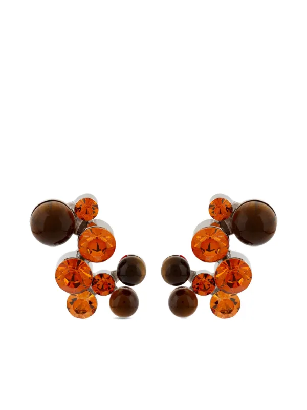 Dries Van Noten Stone Pin Earrings in Silver