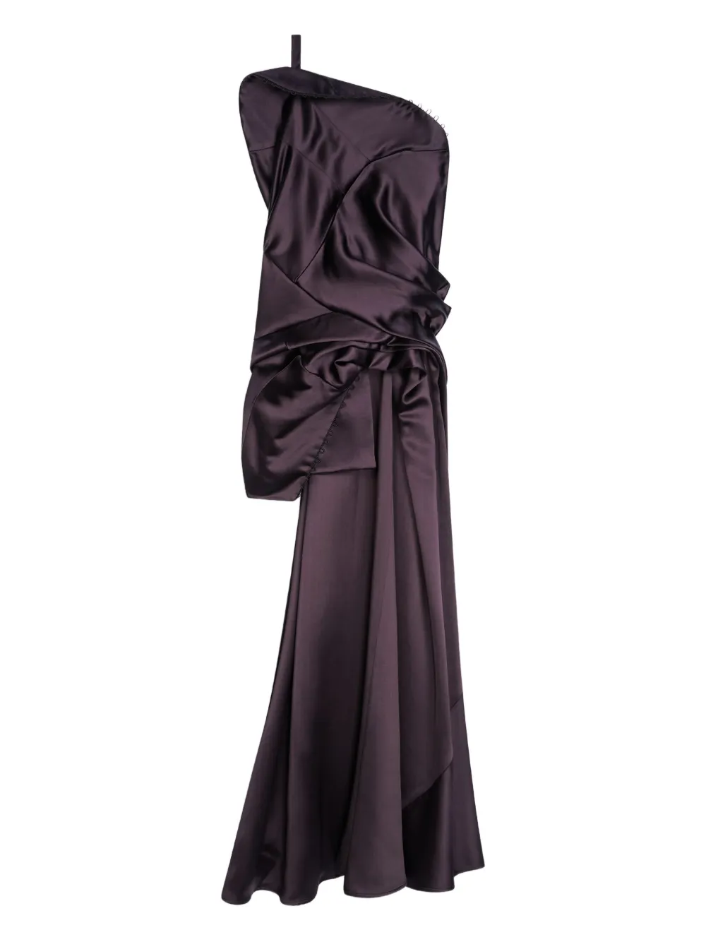 Dries Van Noten Drape-details One-shoulder Top In Brown