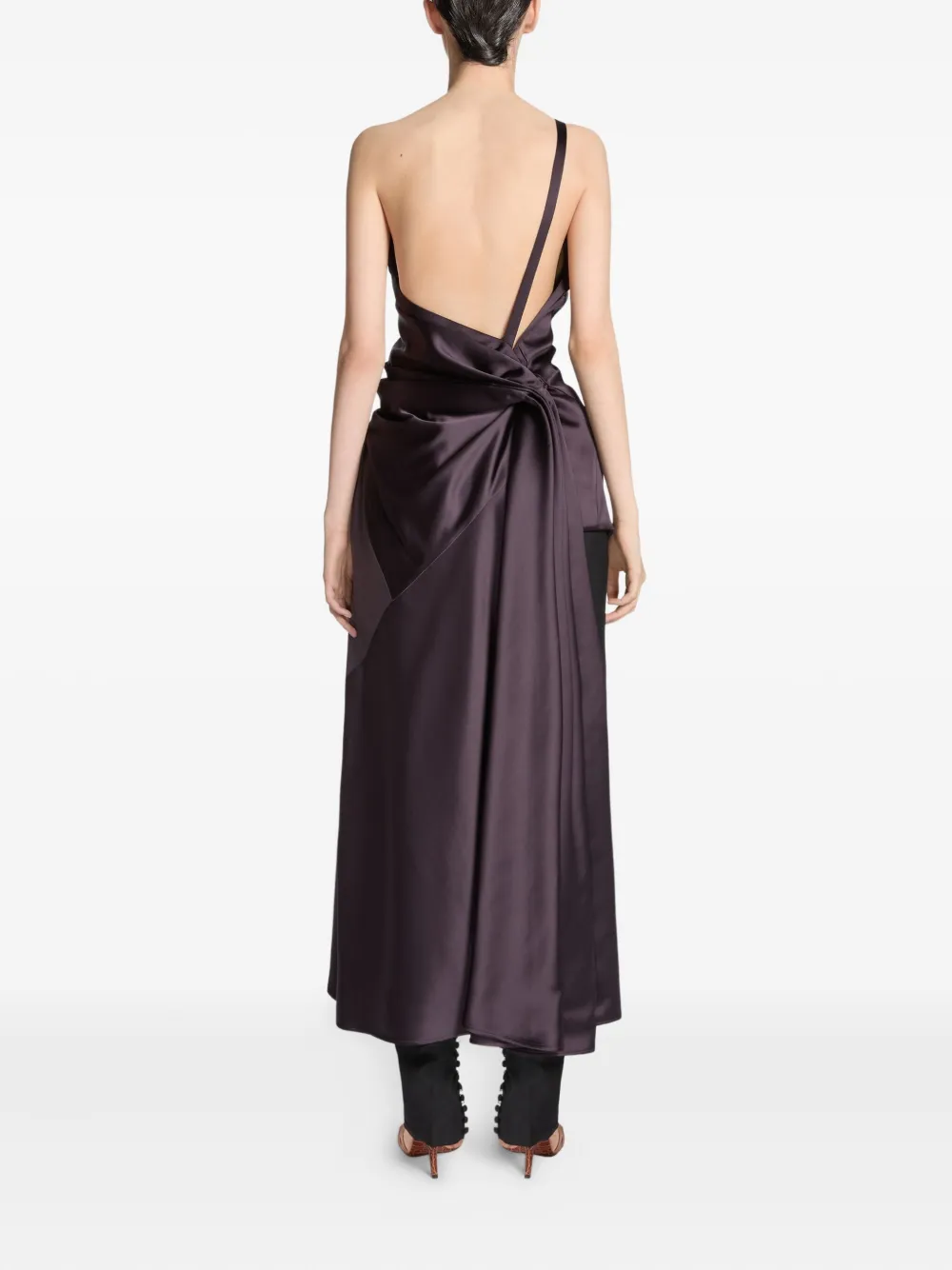 Dries Van Noten Drape-details One-shoulder Top In Brown