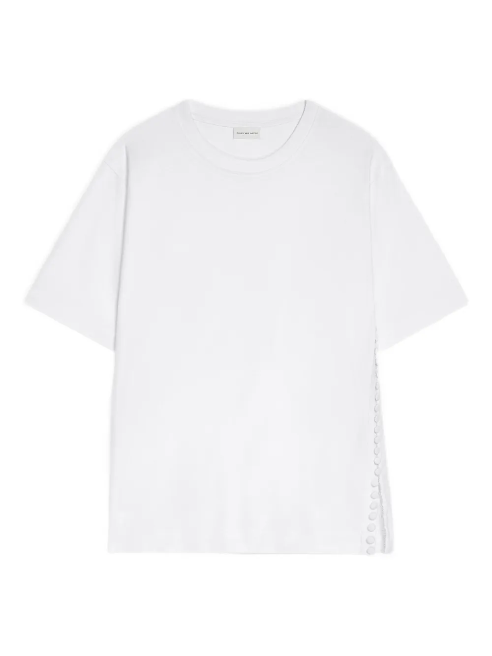 DRIES VAN NOTEN button-embellishment cotton T-shirt | White | Image 1