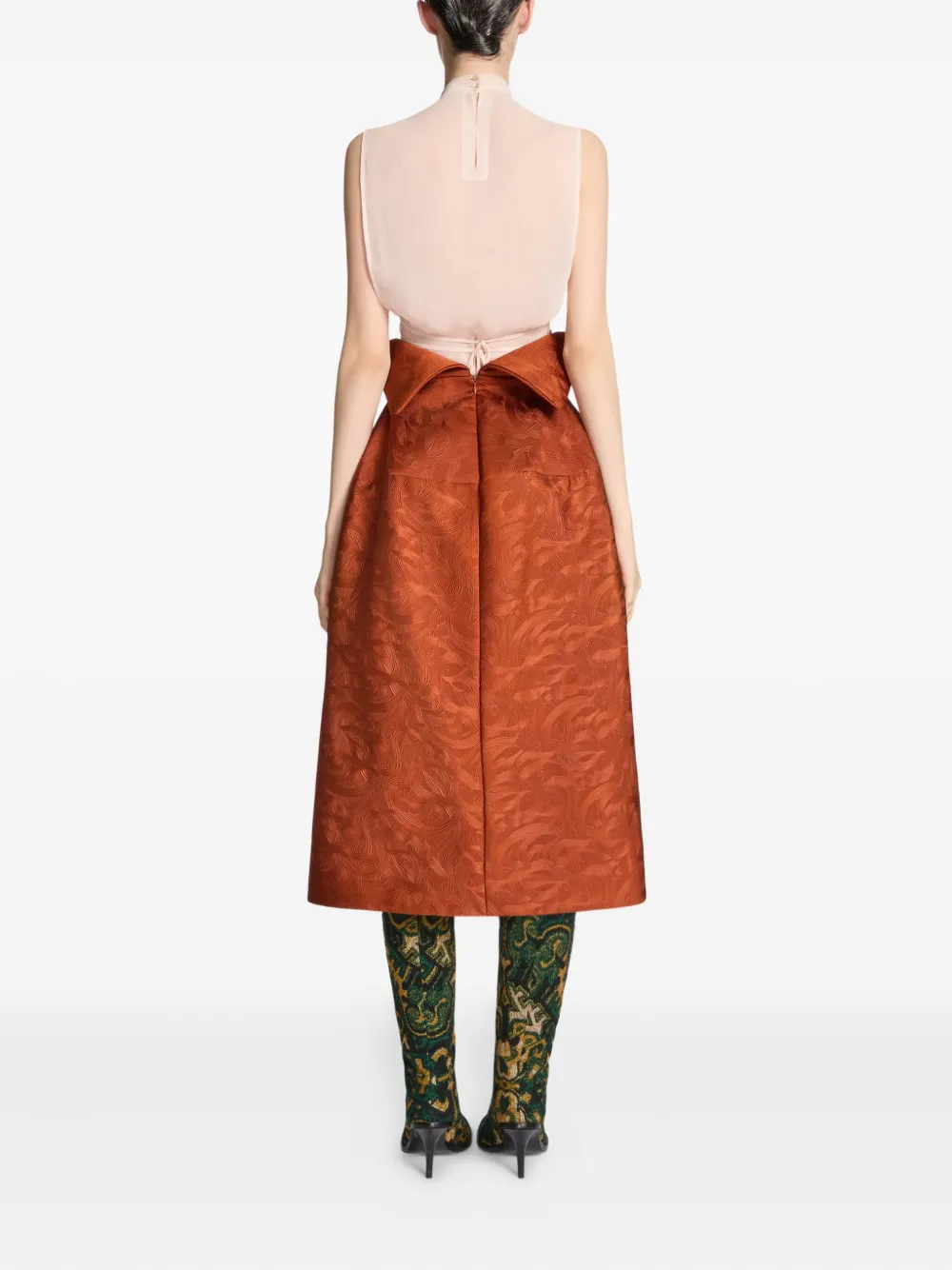 DRIES VAN NOTEN Midi-rok met jacquard Rood