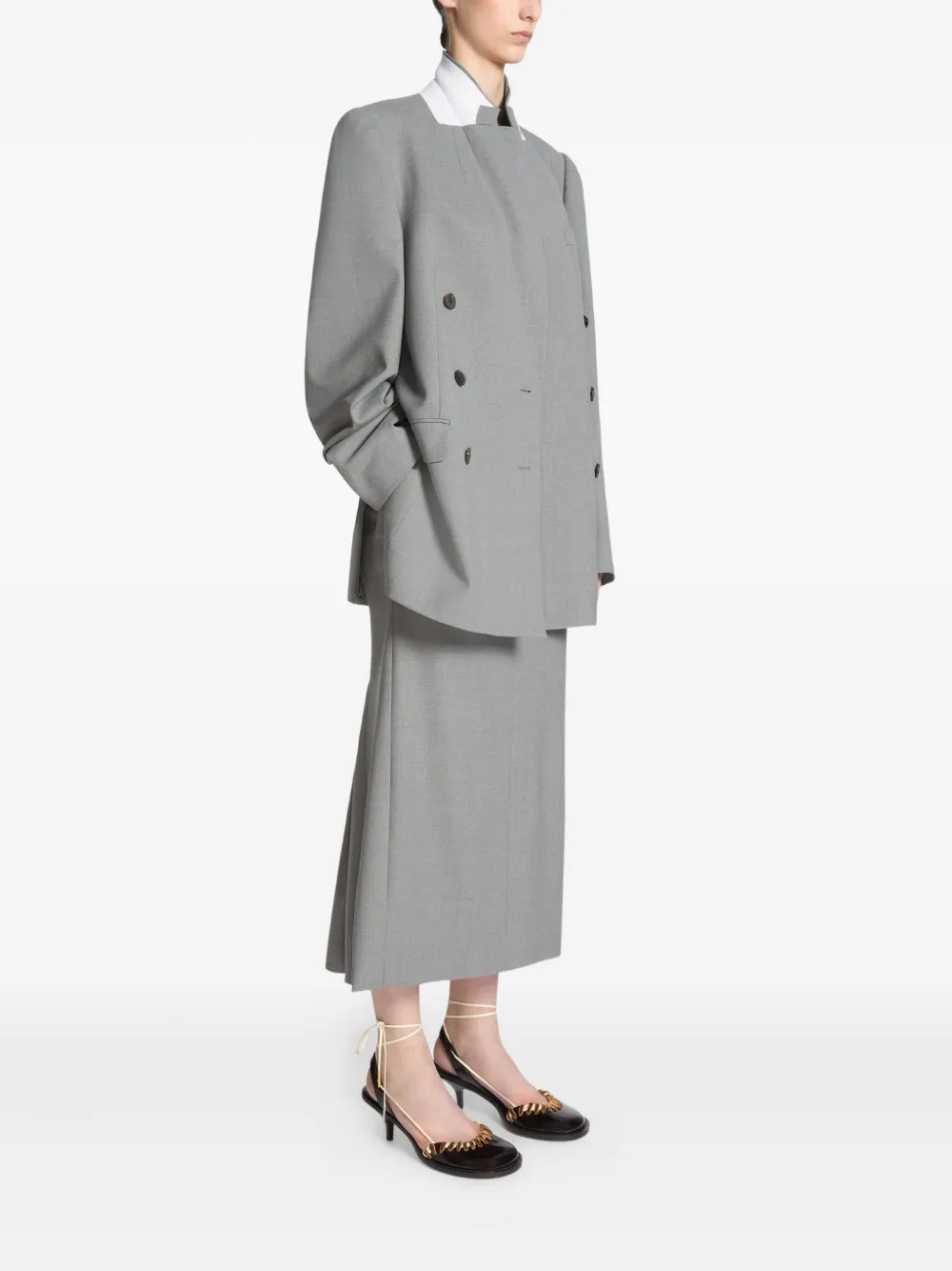 DRIES VAN NOTEN Blazer met dubbele rij knopen Grijs