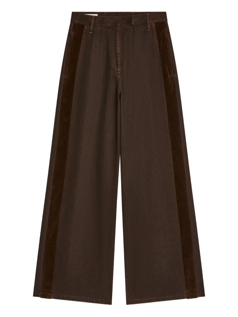 Dries Van Noten Stripe-details Denim Trousers In Brown