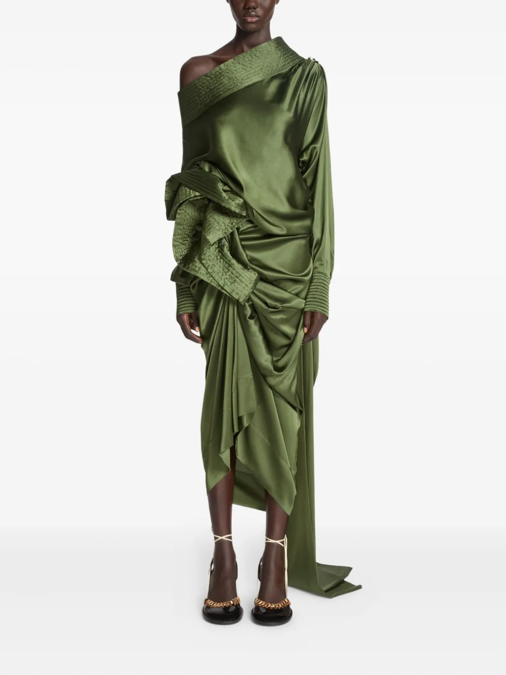 DRIES VAN NOTEN Gedrapeerde midi-rok - Groen