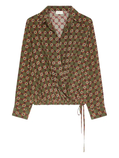 DRIES VAN NOTEN printed wrap shirt