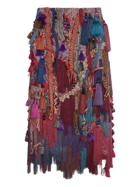 DRIES VAN NOTEN tassel-embellishment midi skirt