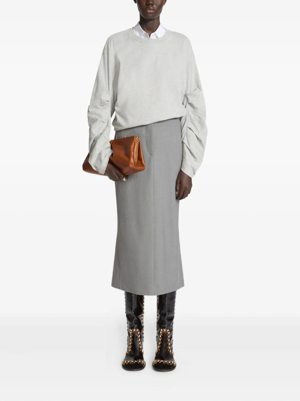 DRIES VAN NOTEN Midi-plooirok - Grijs