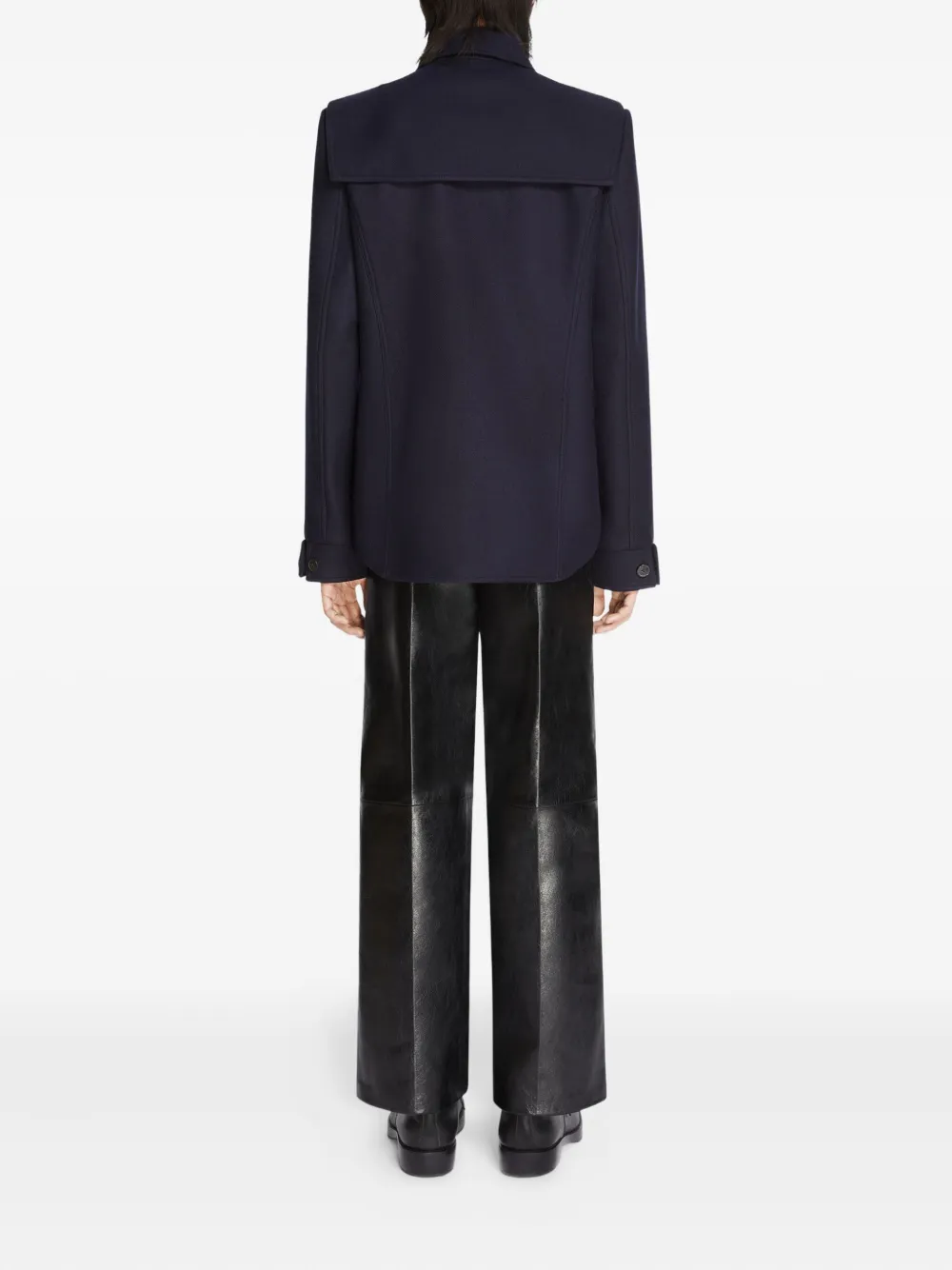 Dries Van Noten Flap-pocket Wool-blend Overshirt In Black