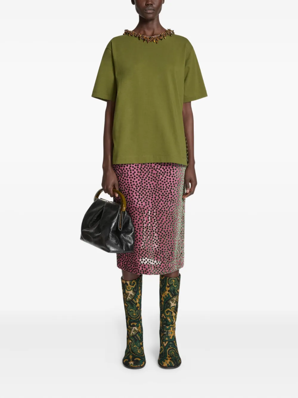 DRIES VAN NOTEN button-embellishment cotton T-shirt | T-Shirts & Jersey Shirts | Image 2