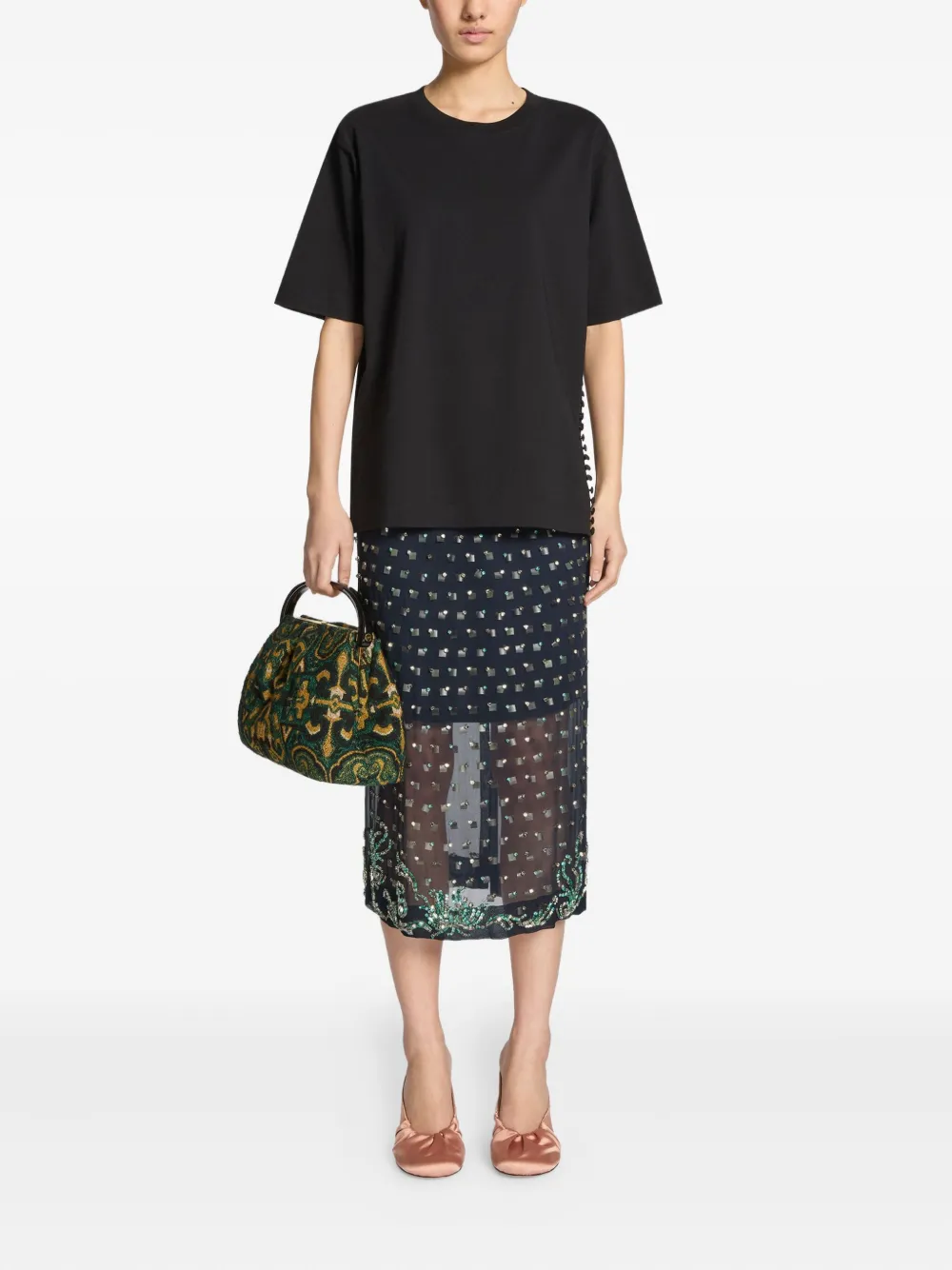 DRIES VAN NOTEN crew-neck button-embellishment T-shirt | T-Shirts & Jersey Shirts | Image 2