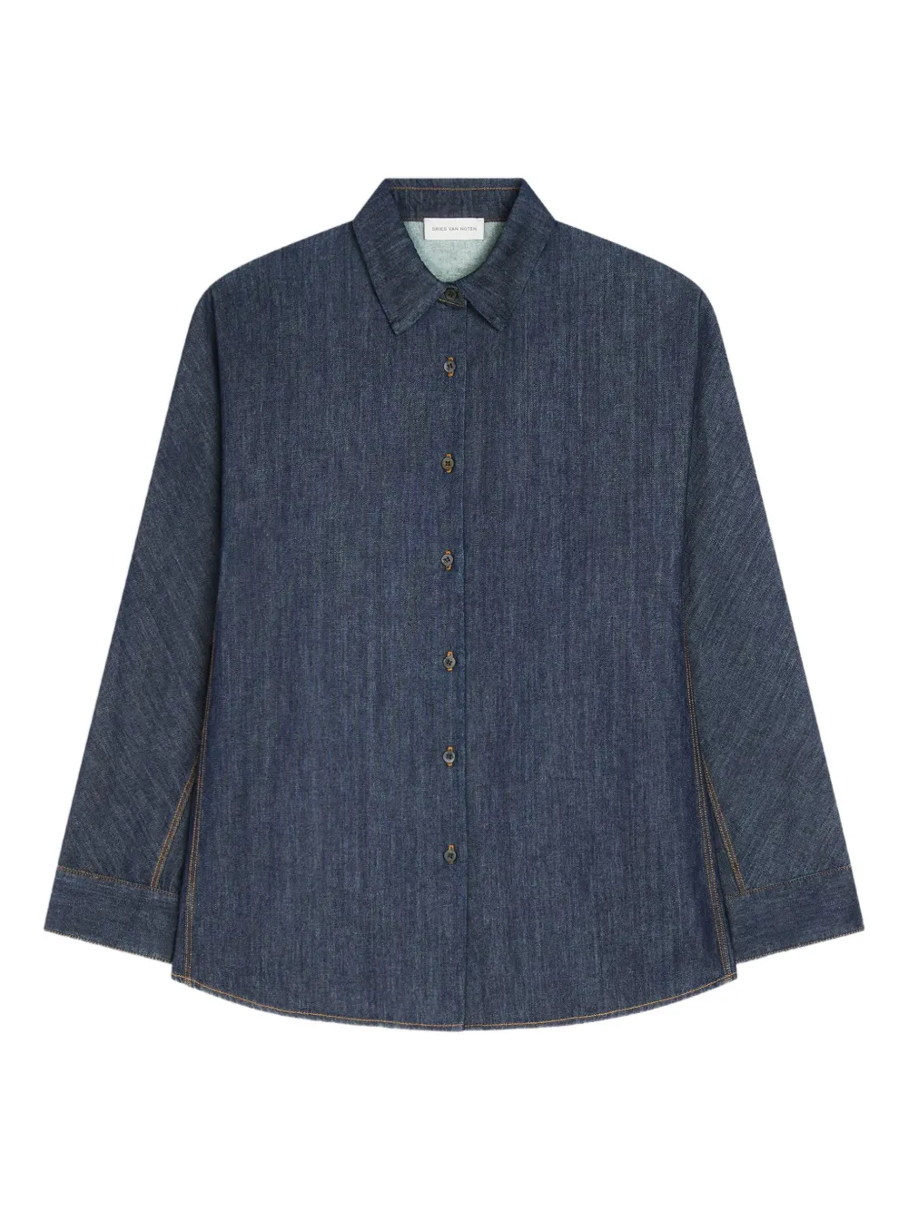 DRIES VAN NOTEN contrast-stitching denim shirt | Blue | Image 1