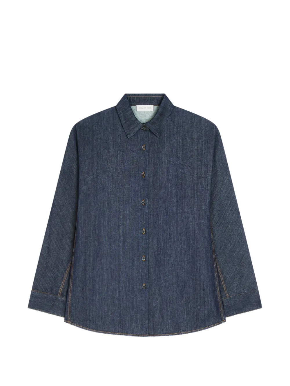 DRIES VAN NOTEN contrast-stitching denim shirt - Blau