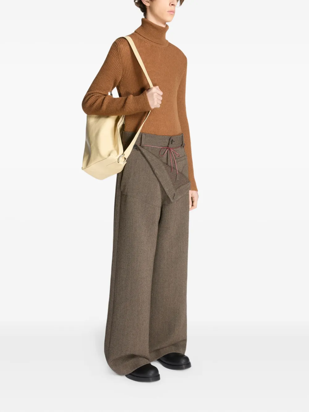 DRIES VAN NOTEN leather shoulder bag - Beige