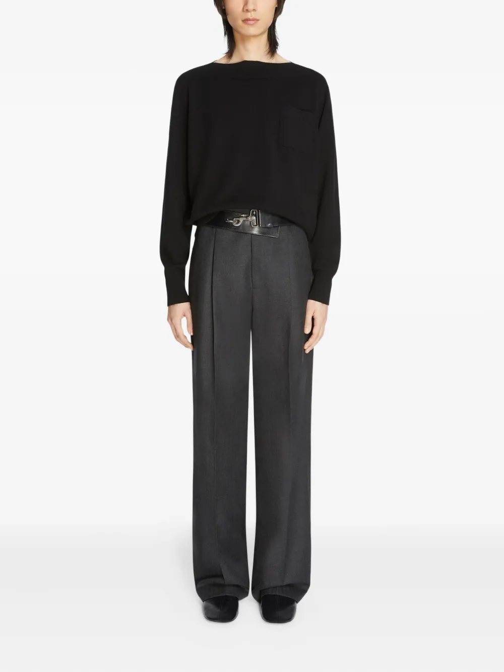 Dries Van Noten Lobster-clasp Leather Belt In Black