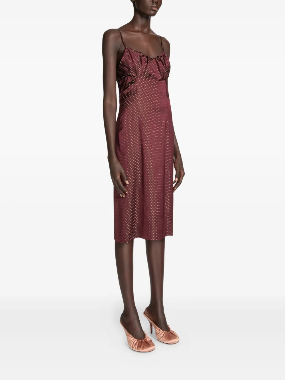 Dries Van Noten Polka-dot Pattern Midi Dress In Red