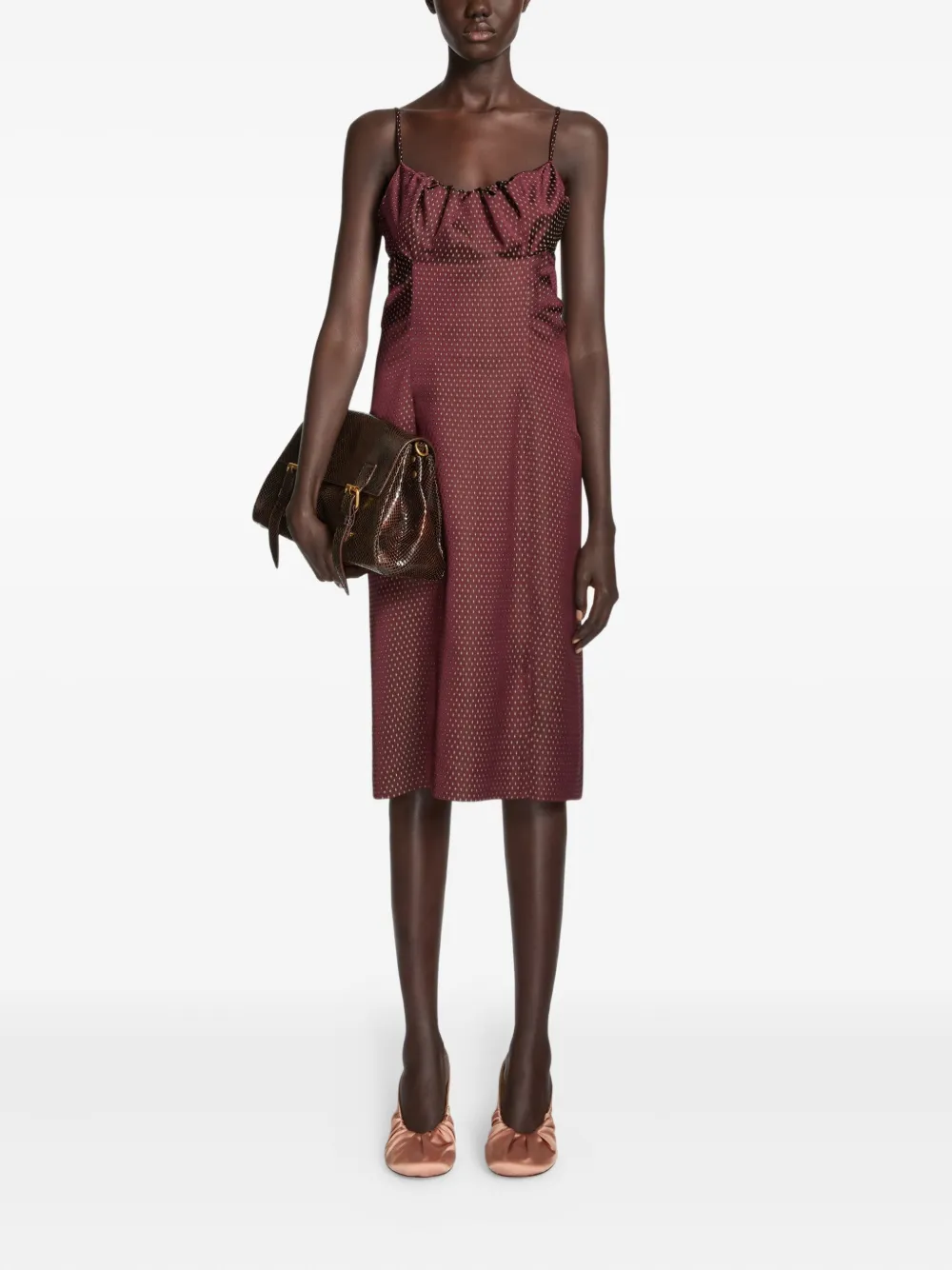 DRIES VAN NOTEN polka-dot pattern midi dress - Rood
