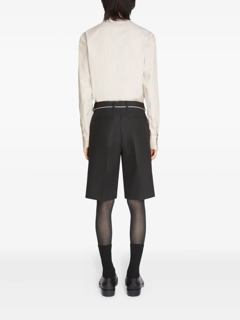 DRIES VAN NOTEN Wollen shorts Zwart