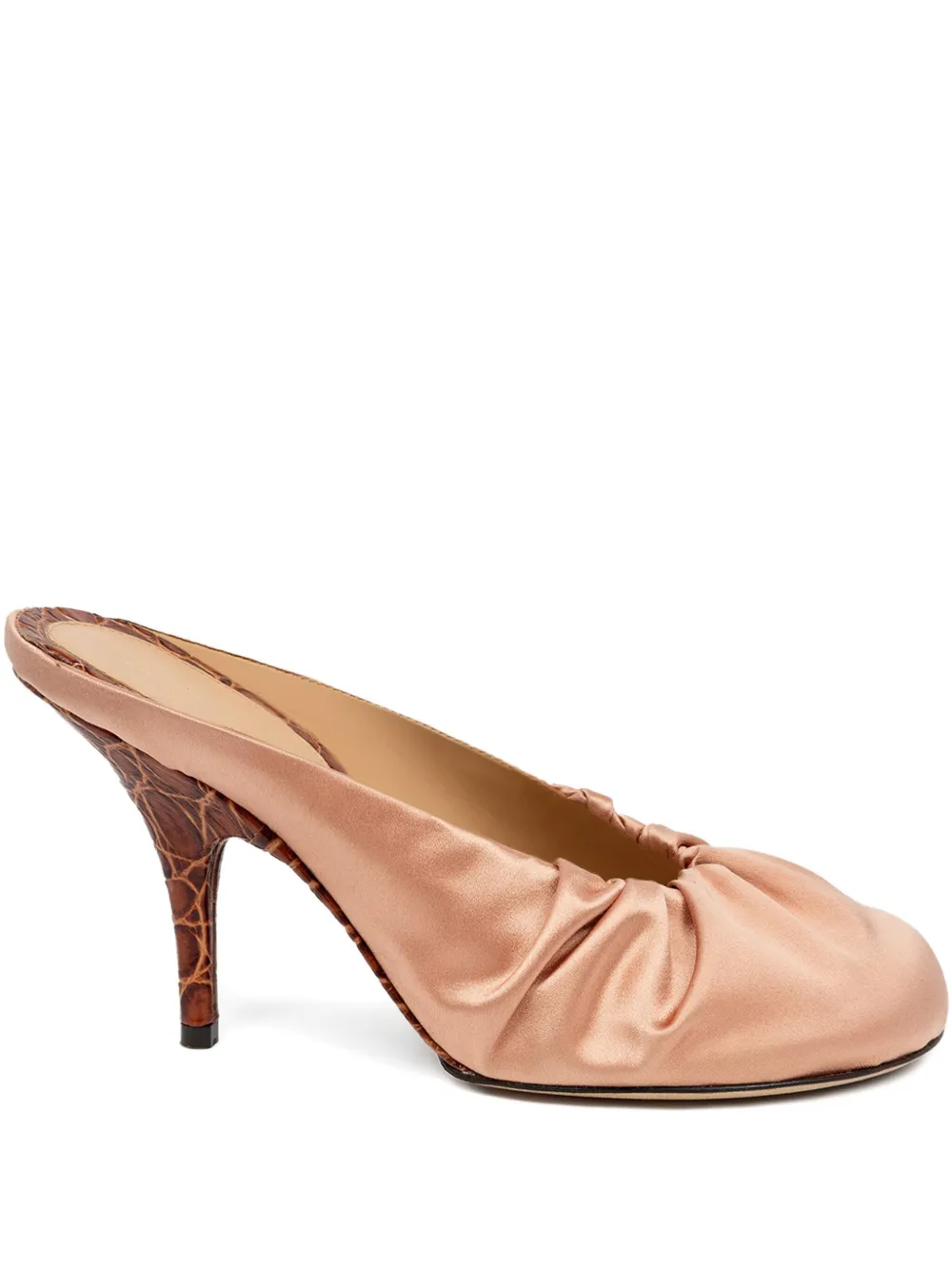 DRIES VAN NOTEN 90mm satin mules | Neutrals | Image 1
