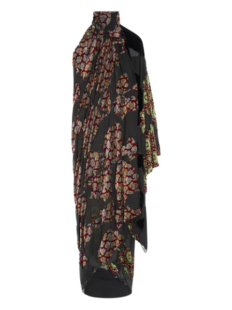DRIES VAN NOTEN patchwork asymmetric maxi dress