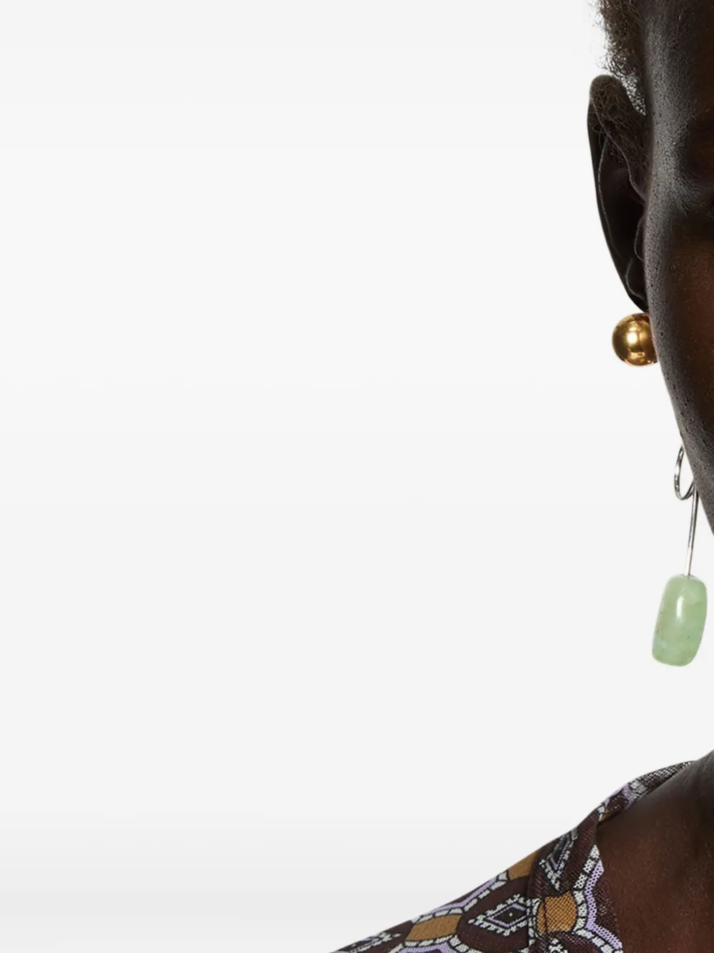 DRIES VAN NOTEN stone stud earrings - Zilver