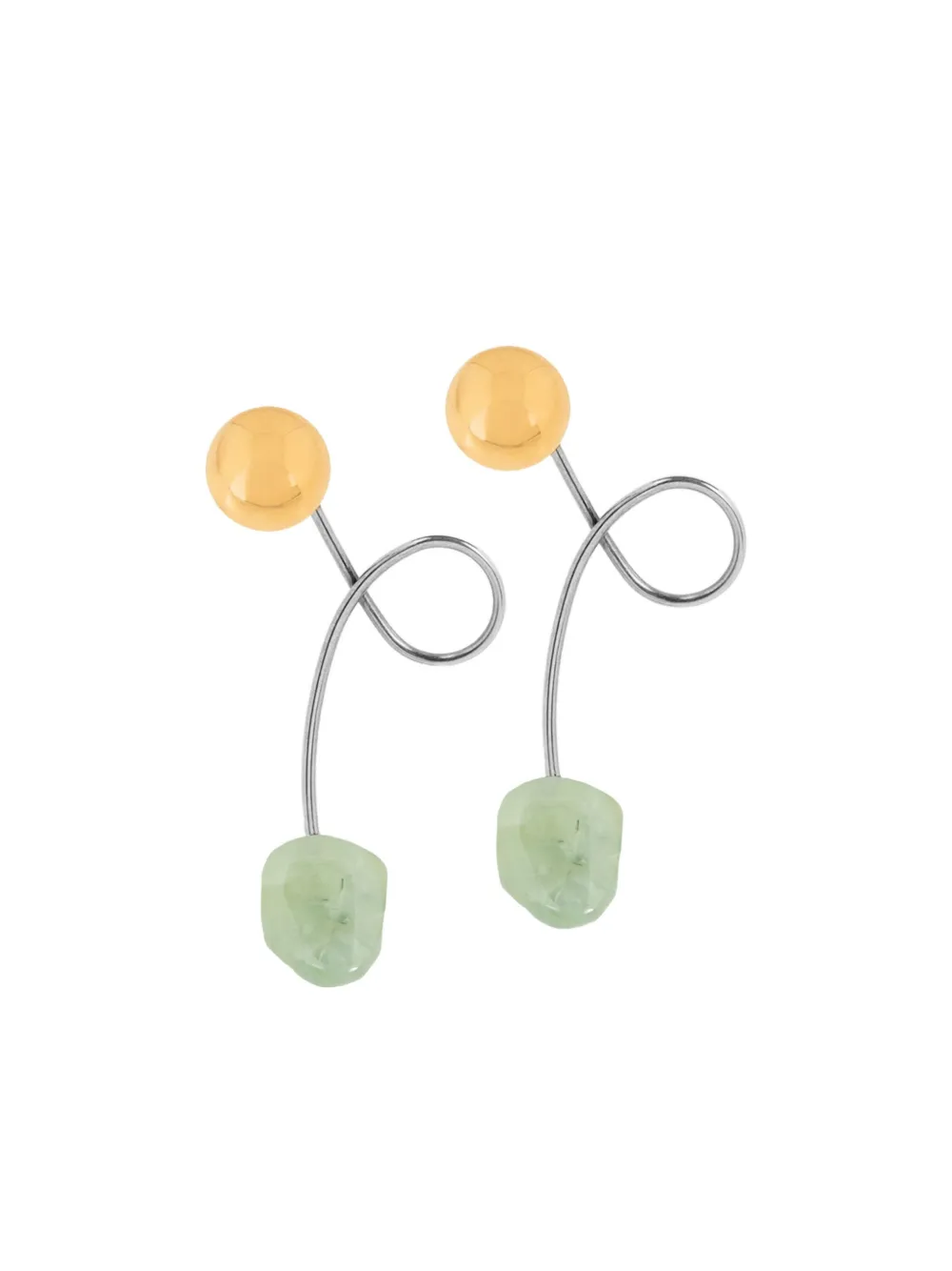 Dries Van Noten Stone Stud Earrings In Silver