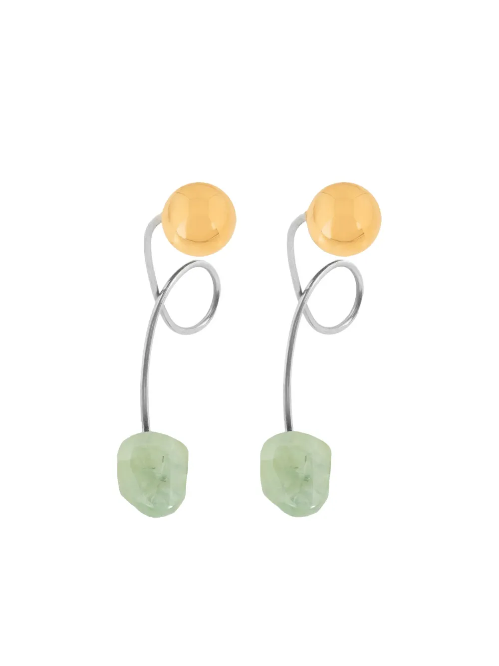 Dries Van Noten Stone Stud Earrings In Silver