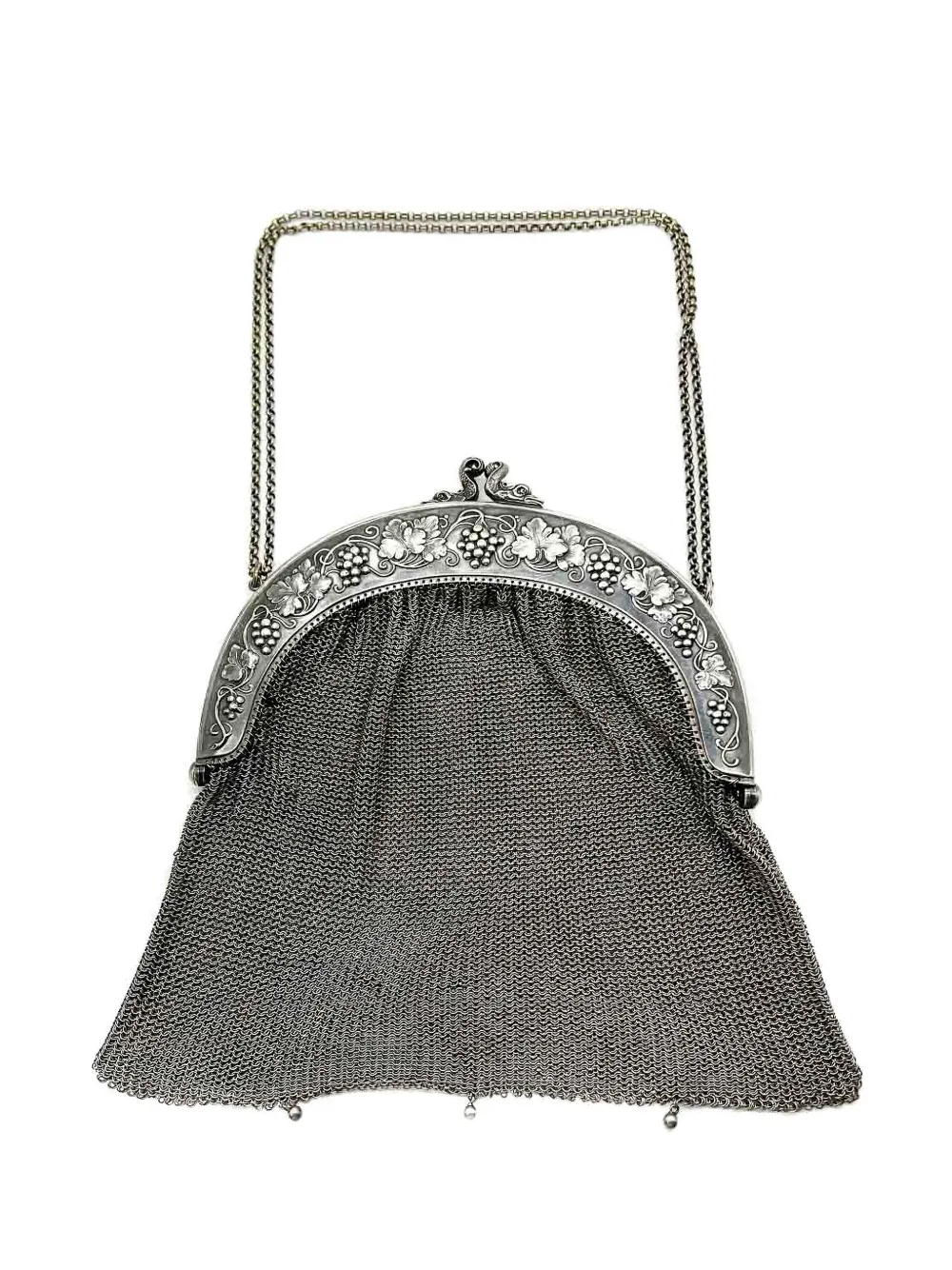 Jennifer Gibson Jewellery 1900s mythical fish chainmail purse - Argento