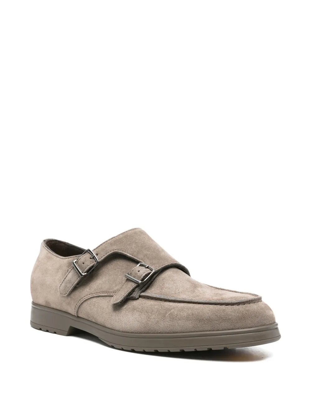 Doucal's double-buckle suede loafers Grey