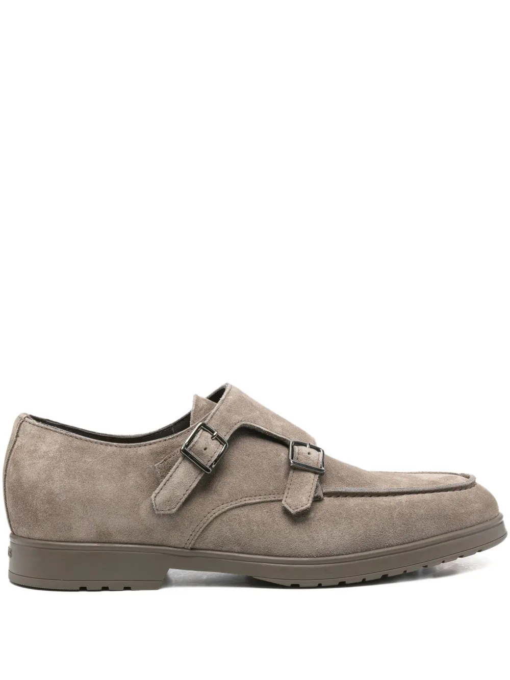 Doucal's double-buckle suede loafers Grey