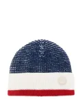 Emporio Armani Kids textured-logo beanie - Blue